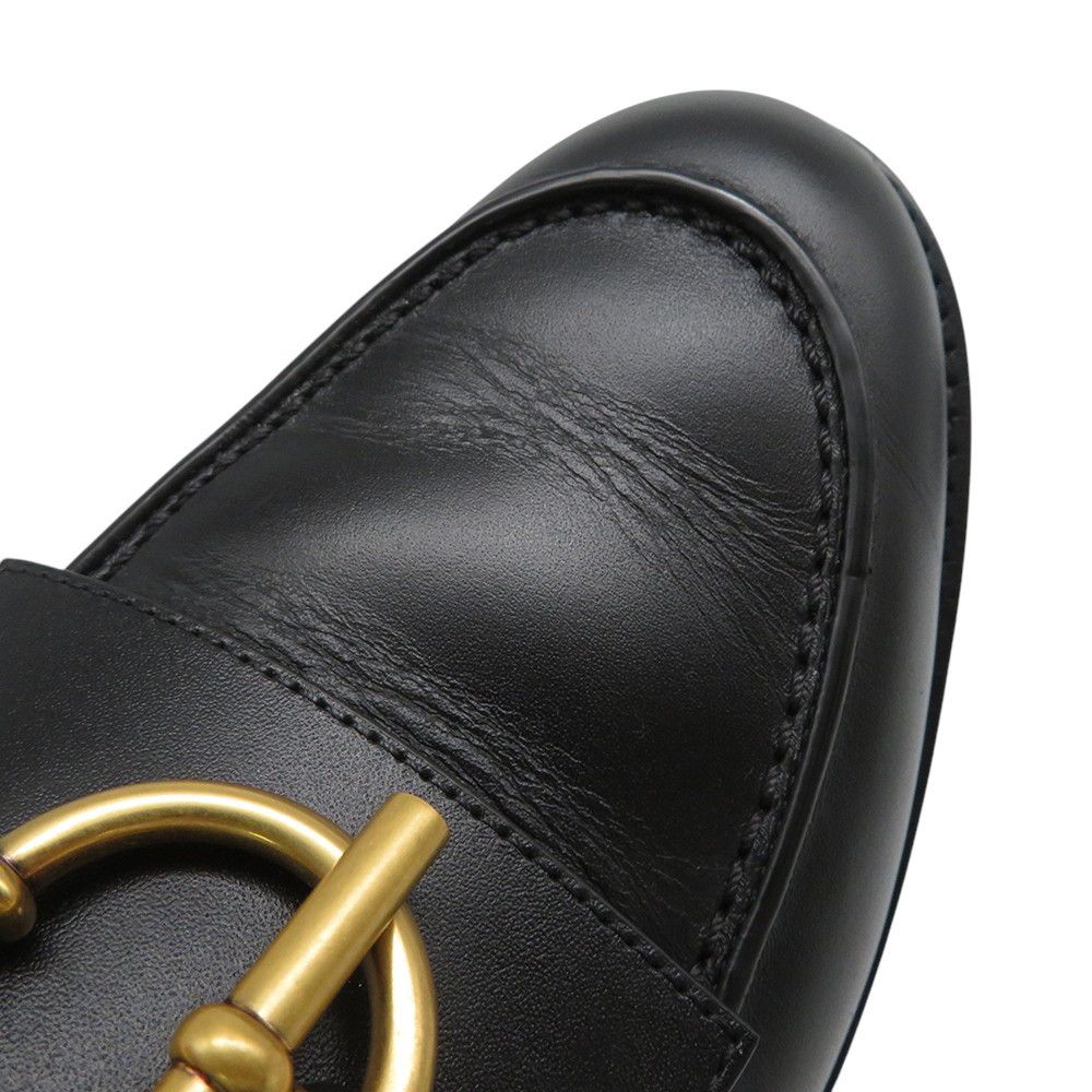 Hermes Moccasins Impact Calf Leather 36.5 Shoes Black — view 6