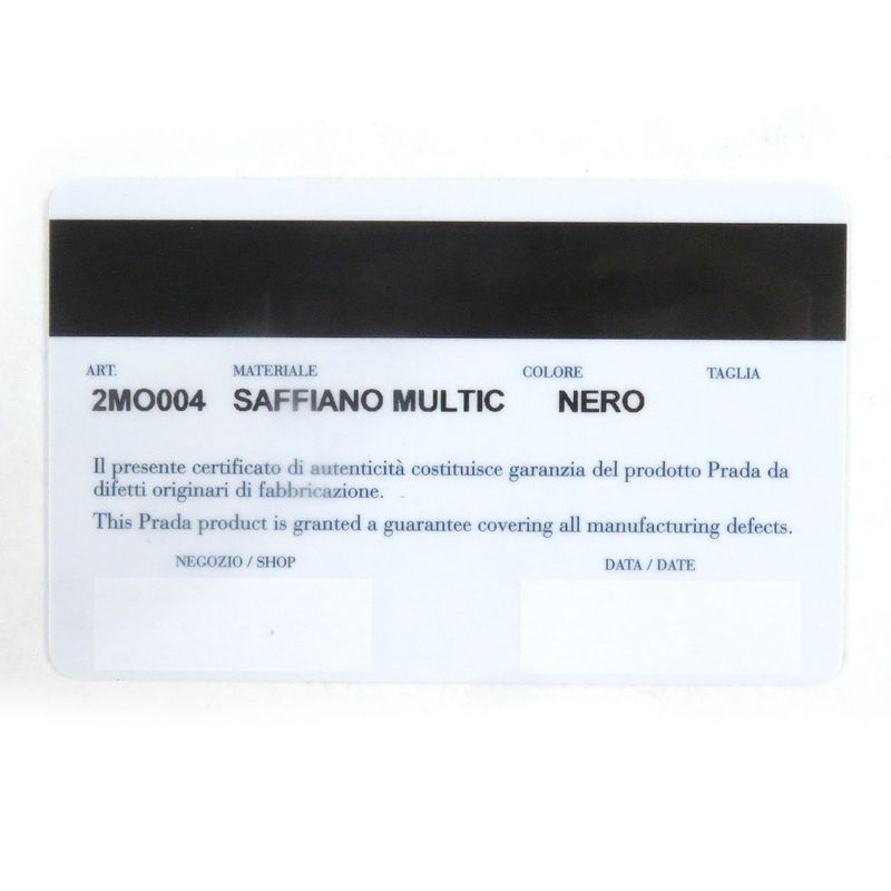 Prada 2 Mo004 Logo Plate Saffiano Martic Leather Bifold Card Case Billfold Nero — view 9