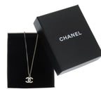 Chanel Coco Mark Metal Rhinestone Silver 0834 Necklace — view 4