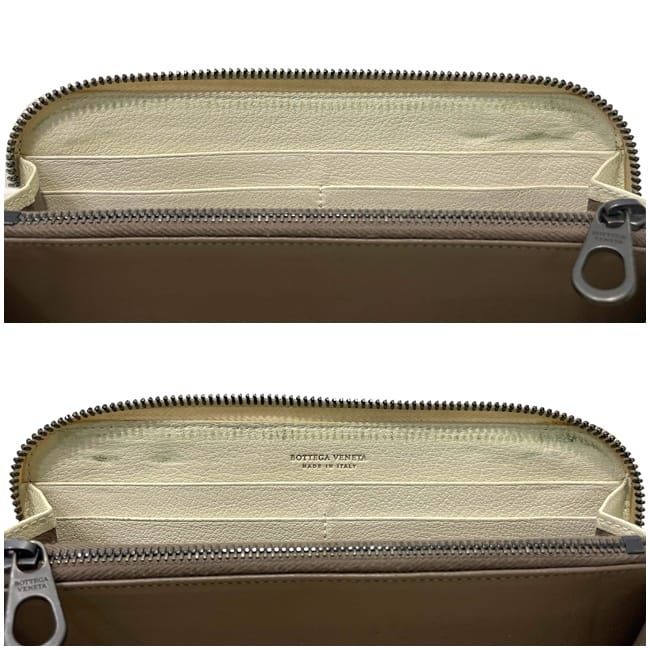 Bottega Veneta Round Zipper Long Wallet Cream Intrecciato — view 8