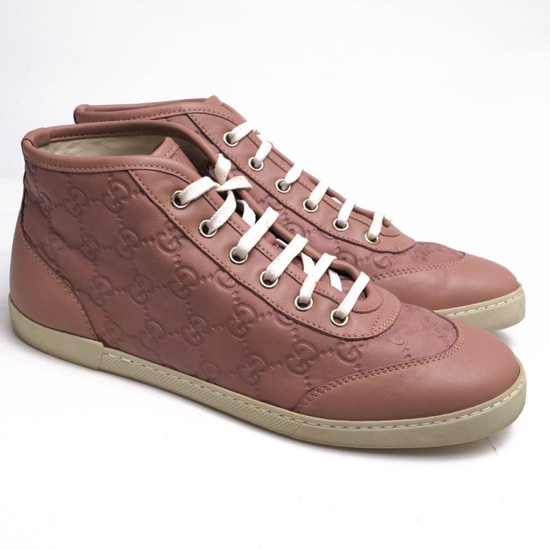 Gucci Shoes Sneakers High Cut Women Leather Pink — view 2