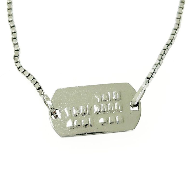 Christian Dior Dog Tag Plate Bracelet Silver — view 5