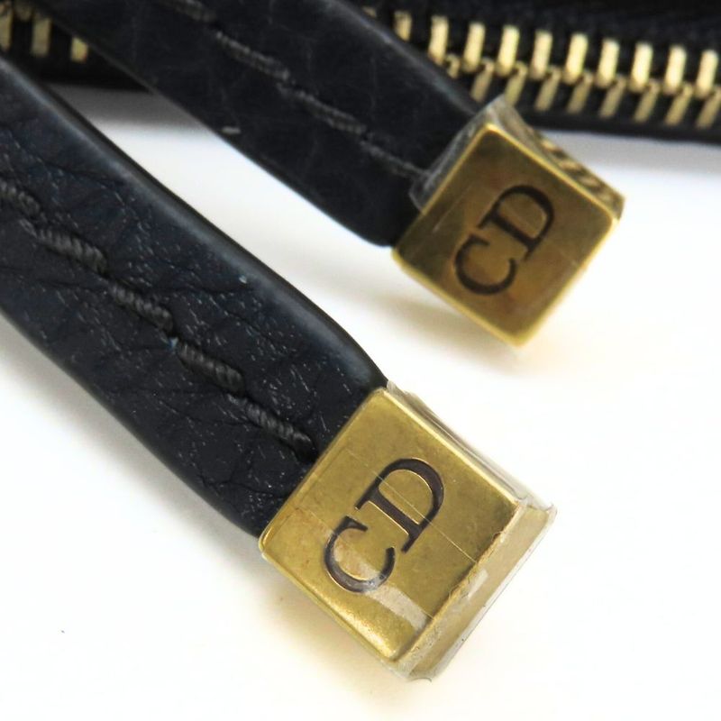 Christian Dior Pouch Bee Leather Navy Gold Hardware Multi Case Clutch — view 7