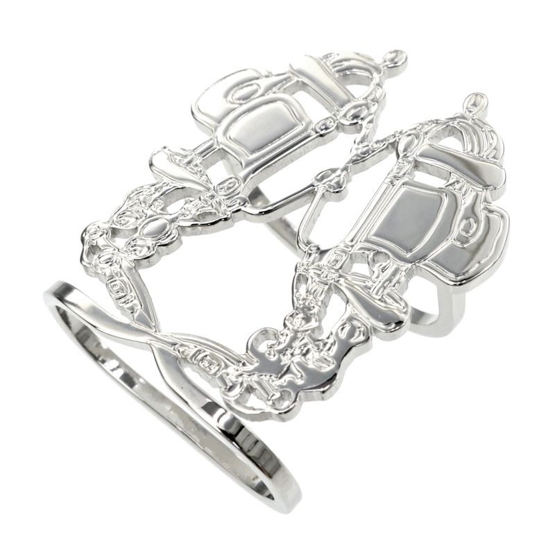 Hermes Scarf Ring 70 Brid De Gala Silver Color Small Accessories — view 3