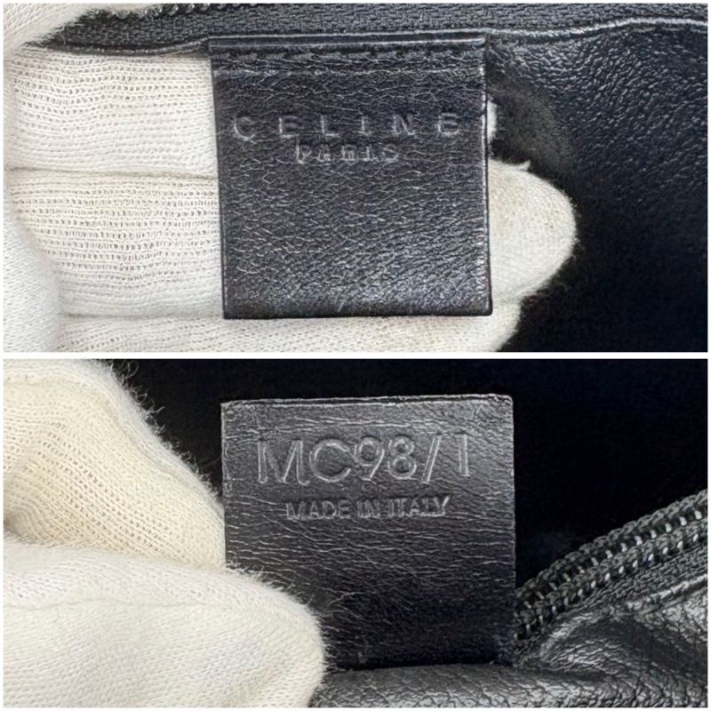 Celine Mini Tote Bag Black Macadam Leather Bucket Shape — view 9