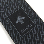 Gucci 100% Silk G Logo Regimental Stripe Necktie With 7 Sword Tip — view 5