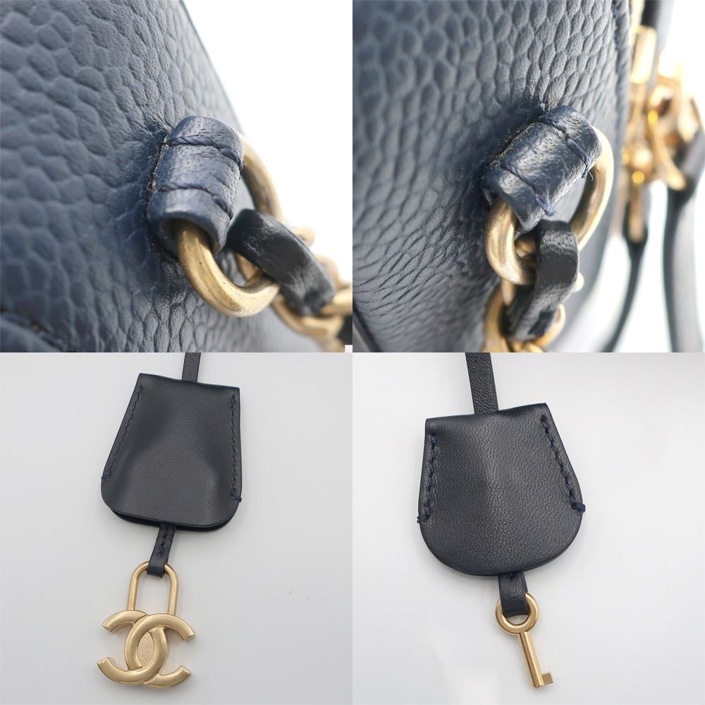 Chanel CC Filigree Vanity Chain Shoulder Bag Navy — view 7