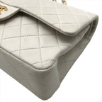 Chanel Lambskin Double Flap Chain Shoulder Bag White — view 4