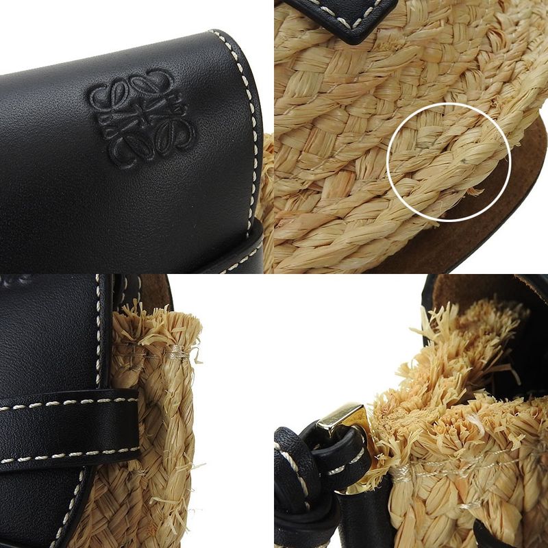 Loewe 329.13 U62 Mini Gate Shoulder Bag Diagonal Pochette Leather Raffia — view 8