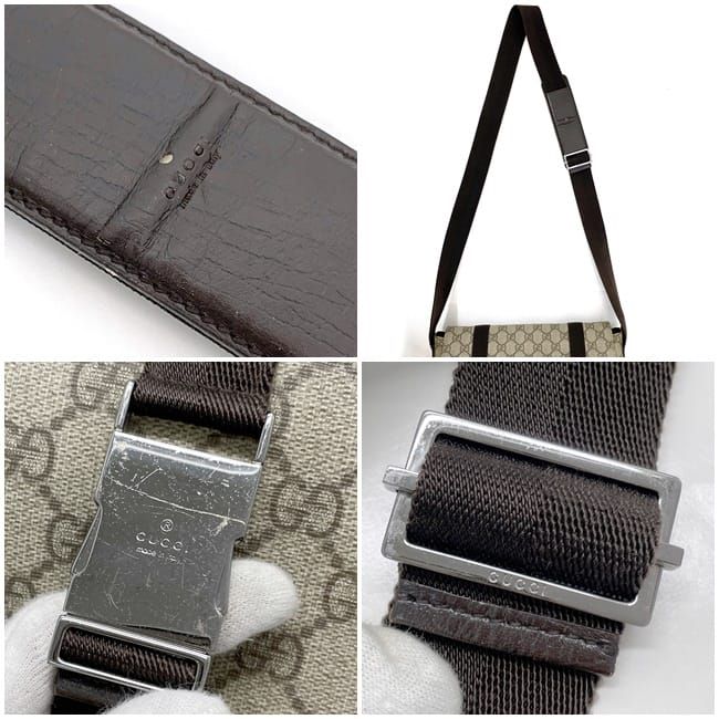 Gucci Shoulder Bag Beige Brown GG Supreme — view 9