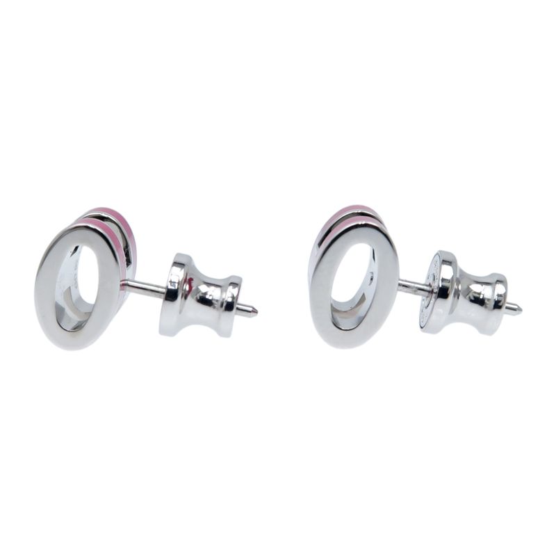 Hermes Earrings Pop Ash Mini H Pair Framboise Silver Color Jewelry — view 3