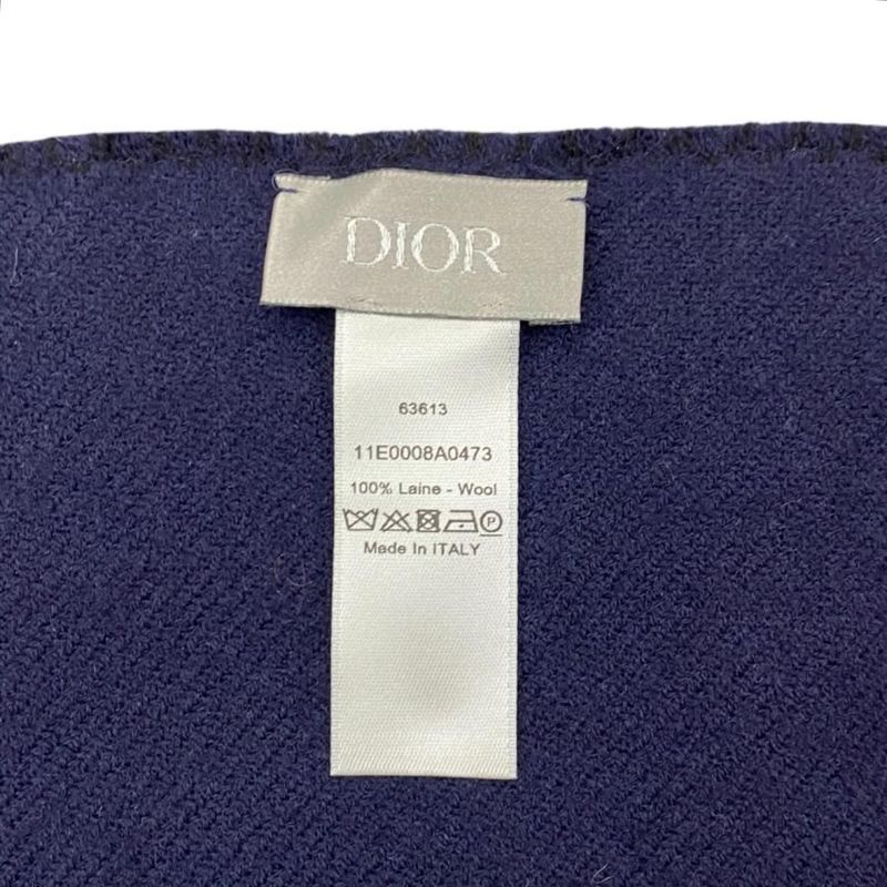 Christian Dior Scarf 11 E0008 A0473 Logo Wool — view 5