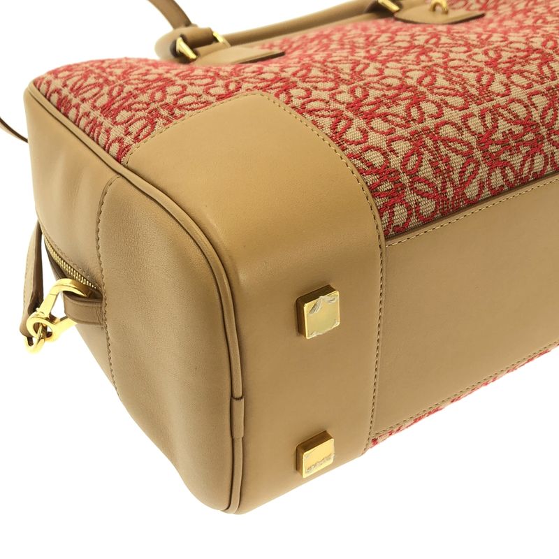 Loewe Amazona 28 Anagram Jacquard 2-Way Shoulder Bag Beige Red — view 9