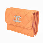 Chanel Petit Portefeuille a Rabat Orange Tri-Fold Wallet — view 5
