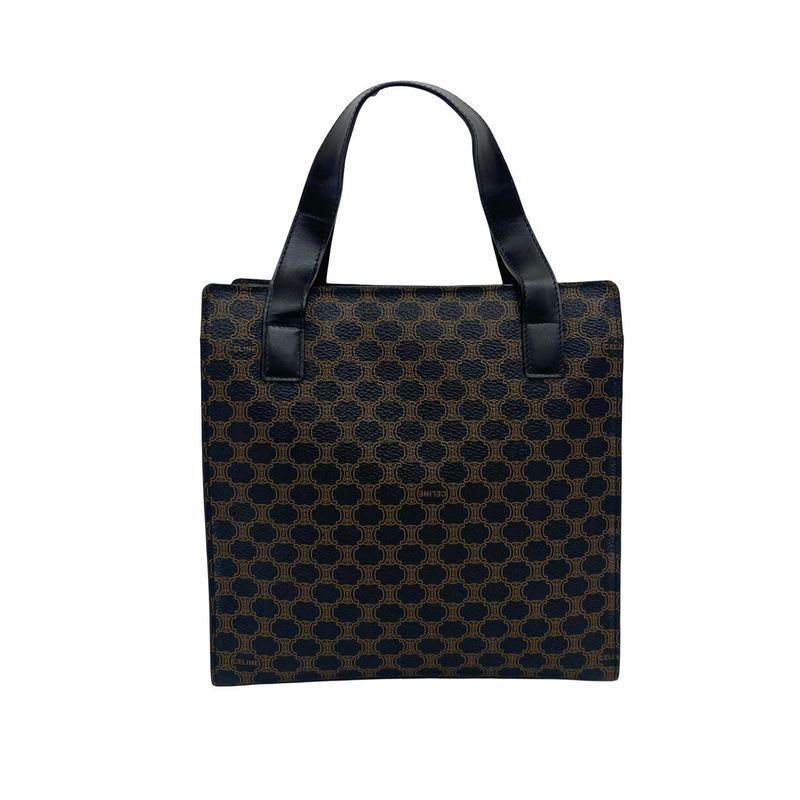 Celine Vintage Macadam Blason Pattern Leather Handbag Mini Tote Bag