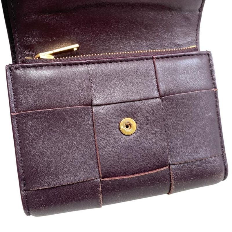 Bottega Veneta Trifold Wallet Maxi Intrecciato Leather Purple — view 7