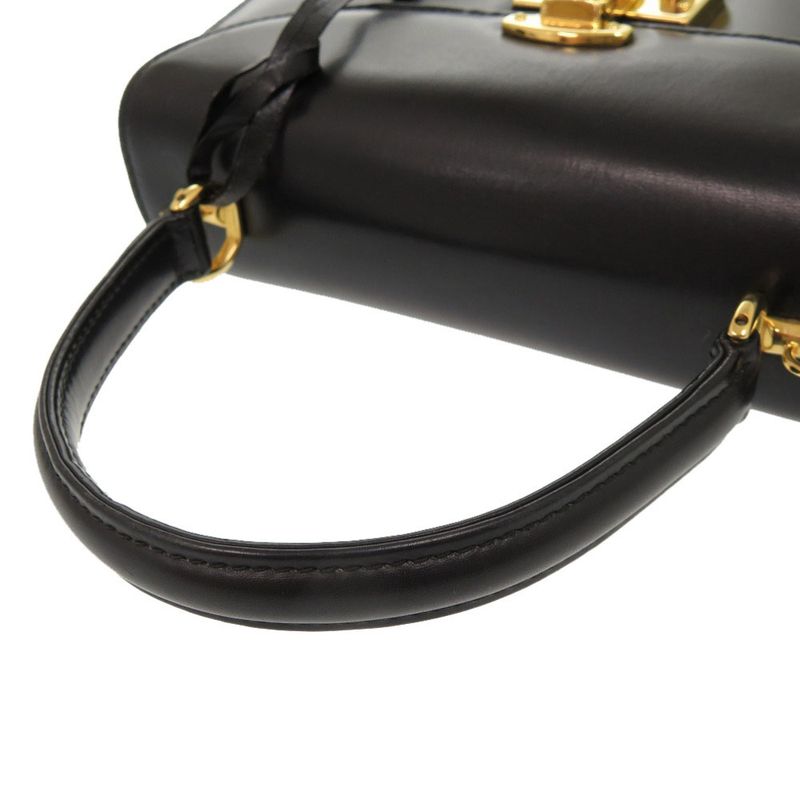 Gucci Lady Lock Leather Black Gold Hardware 000 46 0210 2-Way Handbag 0066 — view 5