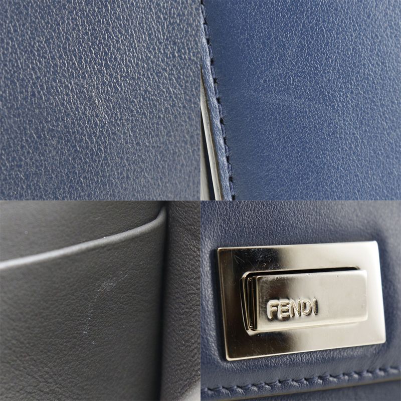 Fendi Peekaboo 8 M0377 Calf Navy Long Wallet — view 8