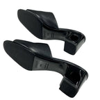 Hermes ELIA Sandals Shoes Leather Black Mule Circle Cut — view 6