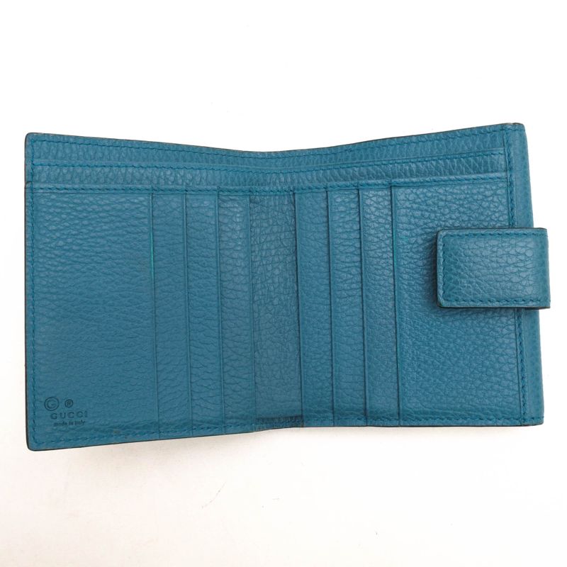 Gucci Wallet Men Leather Blue 2091 Interlocking G — view 5