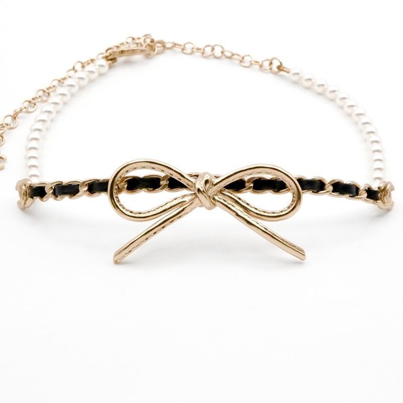 Chanel Choker Gold Coco Mark Ribbon Chain Lambskin — view 4