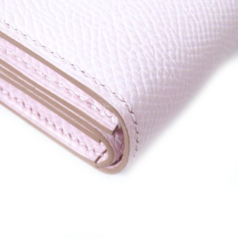 Hermes Bearn Mini Mauve Pere Silver Hardware Vaux Epson Compact Wallet Bifold — view 5