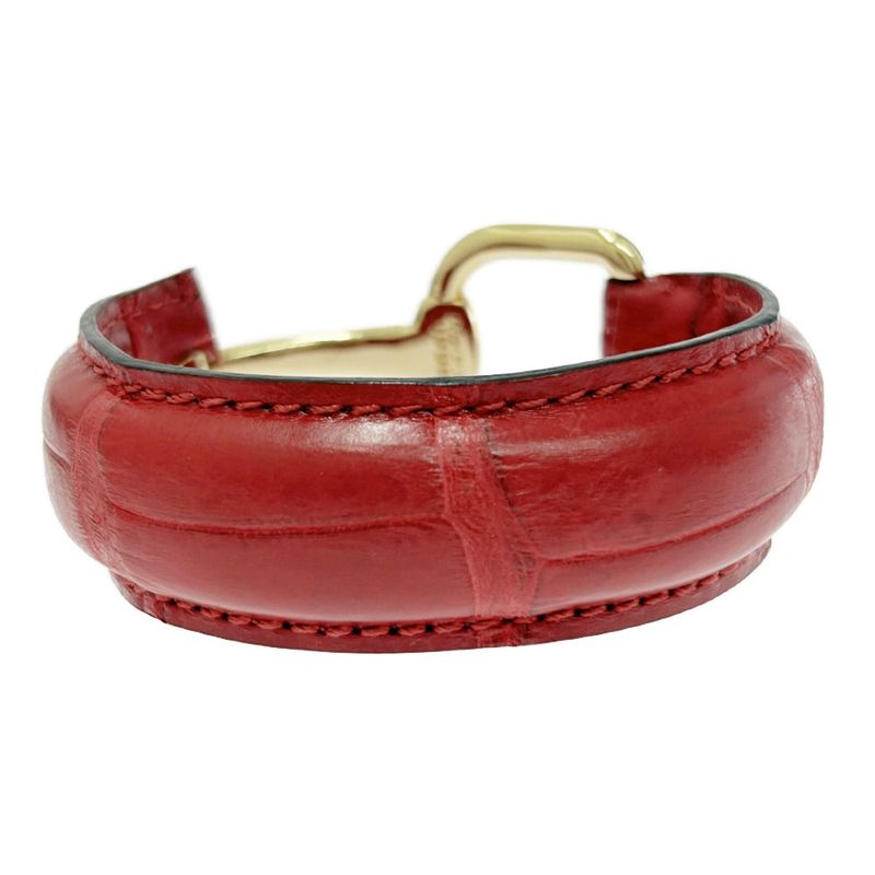 Gucci GP Leather Horsebit Bangle Red — view 4