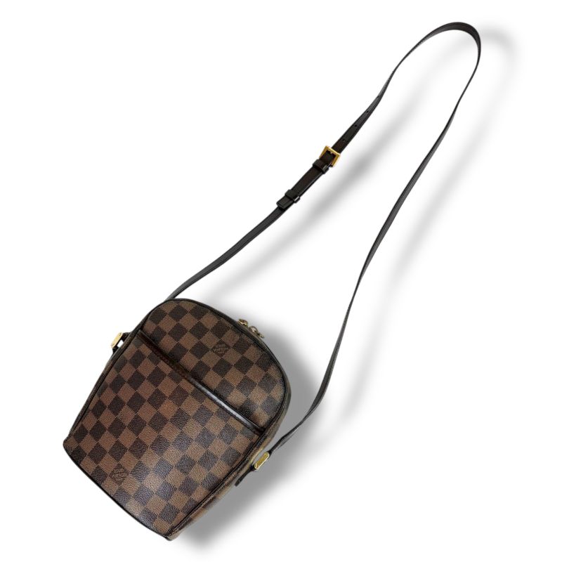 Louis Vuitton Ipanema PM Shoulder Bag Damier Leather Ebene Brown — view 2