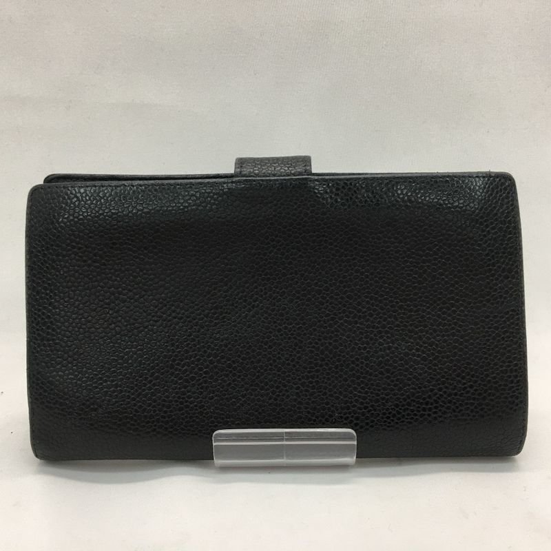 Chanel Bifold Wallet Coco Marc Caviar Leather Black — view 2
