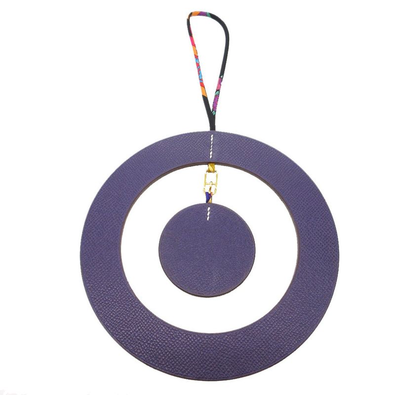 Hermes Petite Ache Circle Charm Key Holder Vaux Epson Violet Purple 0790 — view 3