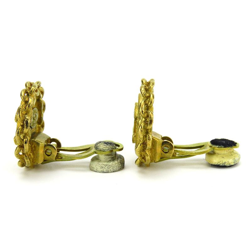 Chanel Earrings Coco Mark Metal Gold Accessories 95 P Plated — view 3