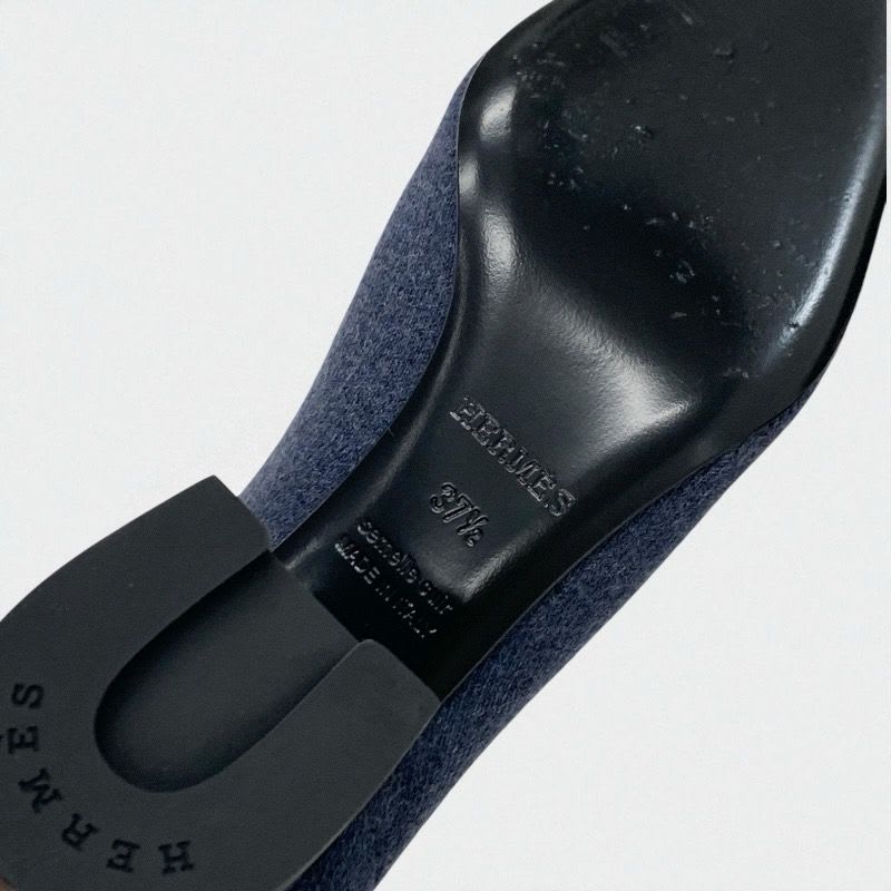 Hermes Volver Boots Short Shoes Knit Leather Blue Black Exlibris Sock — view 9