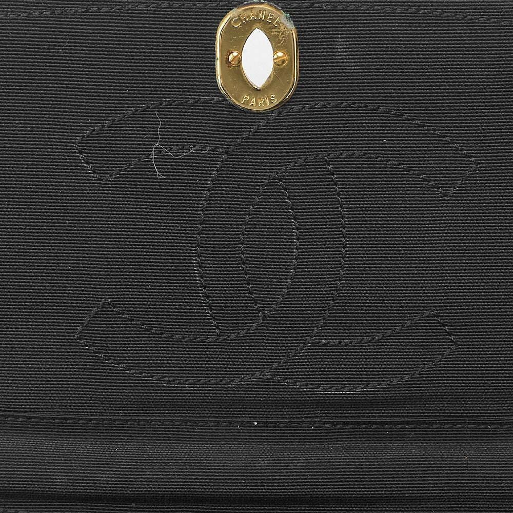 Chanel Quilted Paris Limited Chain Shoulder Satin Black With Gold And Silver — view 8
