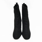 Hermes Jenna 90 Black Size 38 1 2 Short Knit Boots — view 4