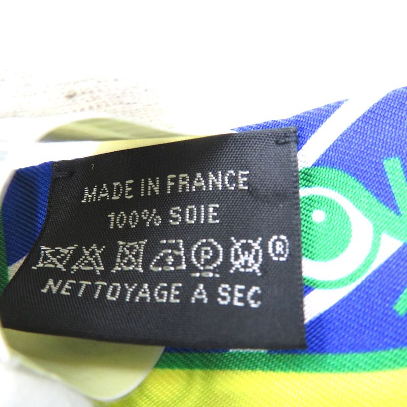 Hermes Twillye Cadrige Silk Fuchsia Blue Jeanne Purple Scarf 0246 — view 3
