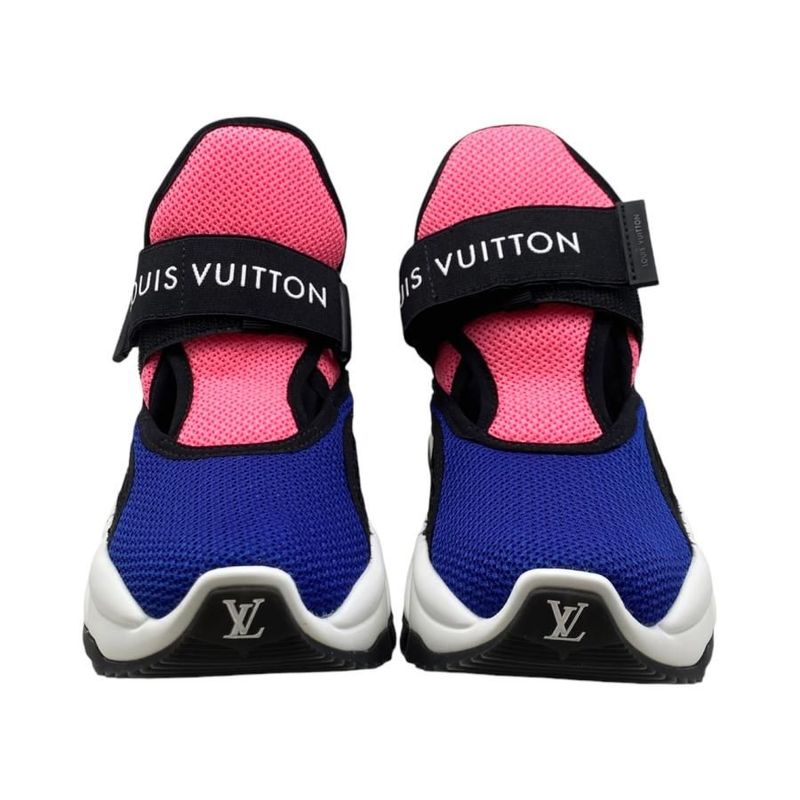 Louis Vuitton Sneakers Run 55 1 A9 pdc Size 35 Logo Mesh Blue Pink Black — view 3
