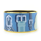 Hermes Bracelet Emile TGM Metal Cloisonne Blue Multicolor Gold Hardware Bangle — view 6