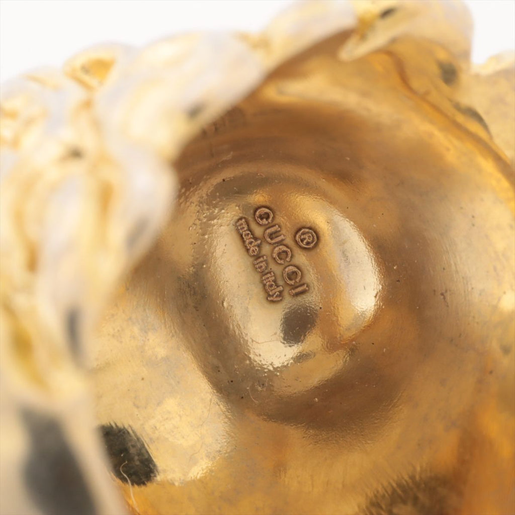 Gucci Michele Era Lion Head Stone Ring Gold Clear — view 5