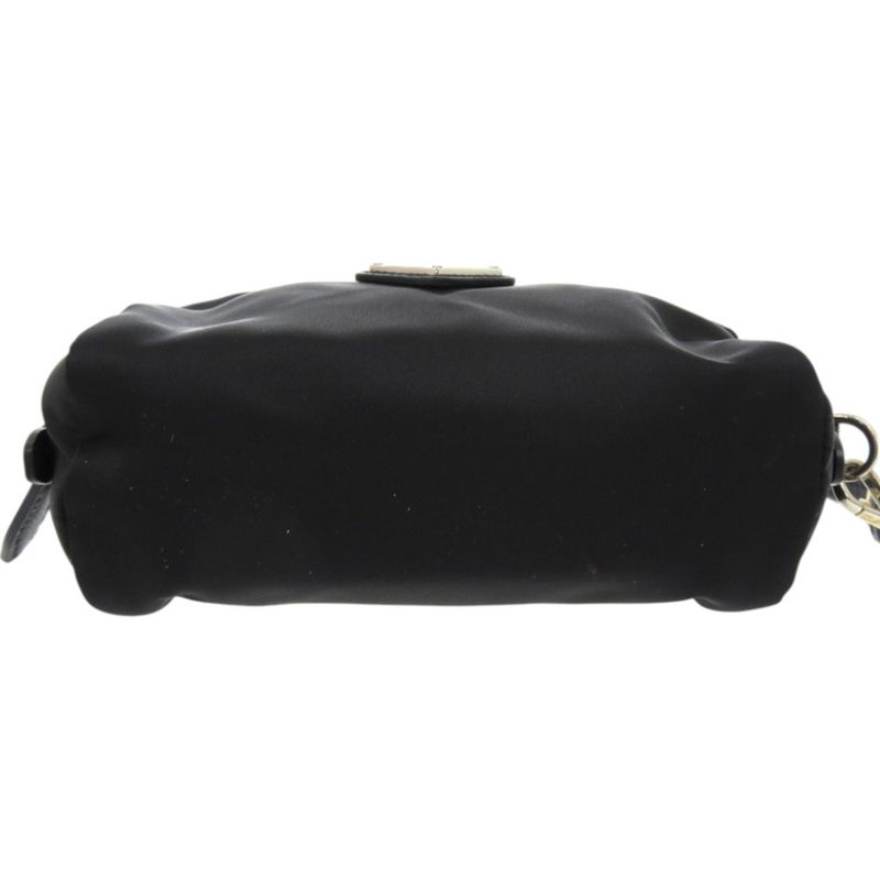 Prada 1 Ne175 Nylon with Strap Silver Hardware Black Pouch 0351 — view 4