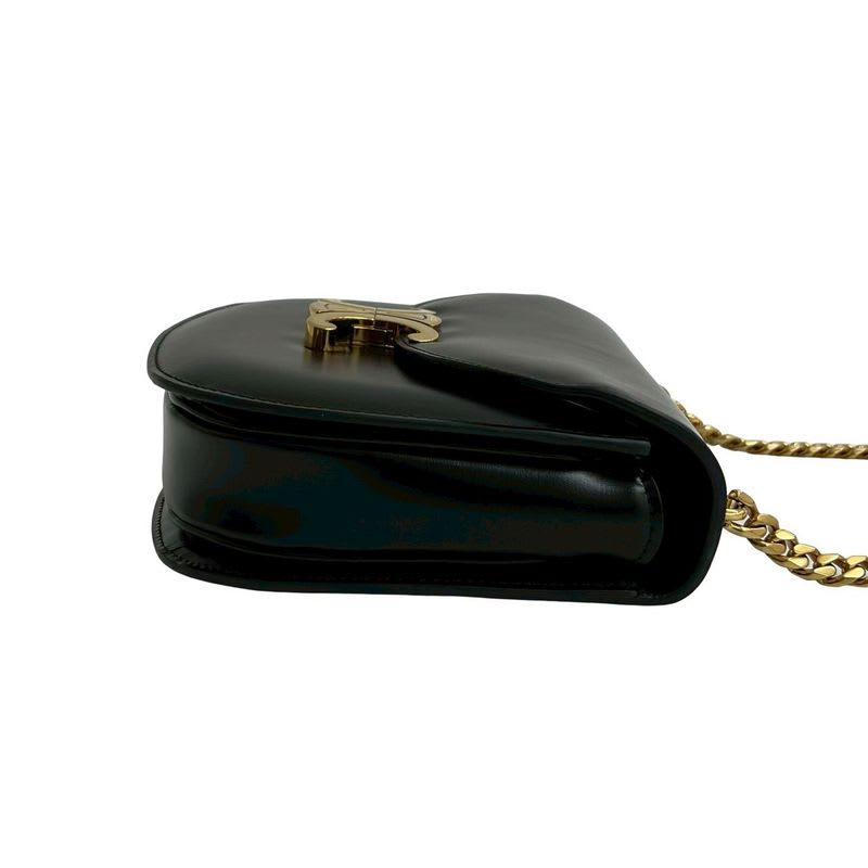 Celine Teen Chain Buzas Triomphe Logo Calf Leather Shoulder Bag — view 7