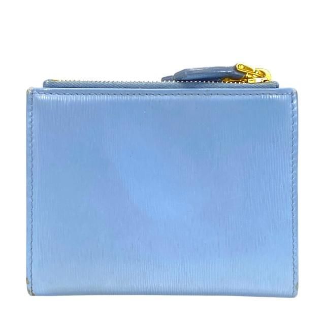 Prada 1 Ml024 Wallet Fold Compact Logo Leather Light Blue — view 2