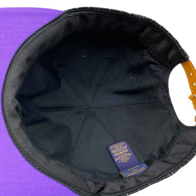 Louis Vuitton Nx2242 Crocomartier Cap Baseball Cotton Purple Black Wool — view 8