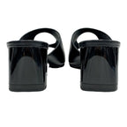 Hermes ELIA Sandals Shoes Leather Black Mule Circle Cut — view 5