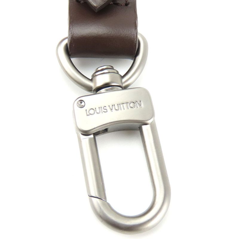 Louis Vuitton Shoulder Strap Leather Brown Adjustable Matte Silver Hardware — view 2