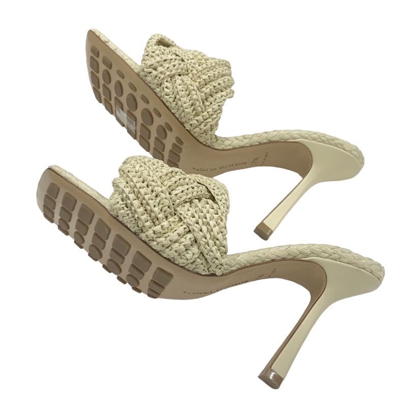 Bottega Veneta Lido Sandals Mule Shoes Intrecciato Raffia Beige — view 6