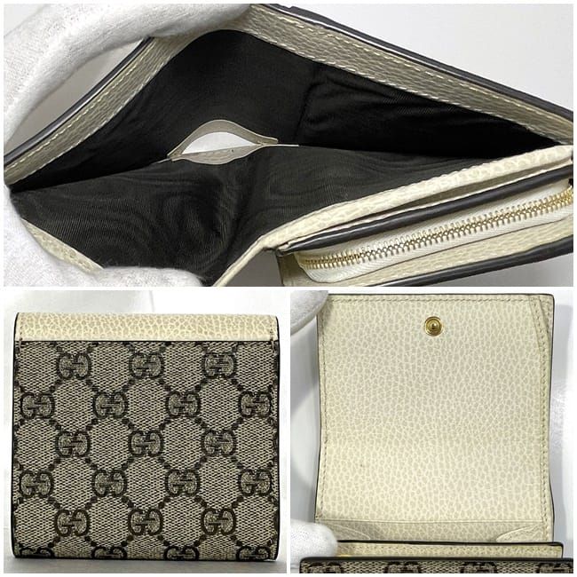 Gucci Bifold Wallet Beige White Marmont — view 2