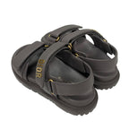 Christian Dioract Sandals Shoes Leather Gray Gold Logo Sports — view 4