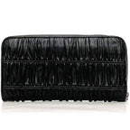 Prada Round Zipper Long Wallet Black 1 M0506 — view 3