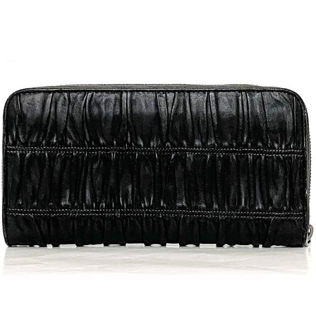 Prada Round Zipper Long Wallet Black 1 M0506 — view 3