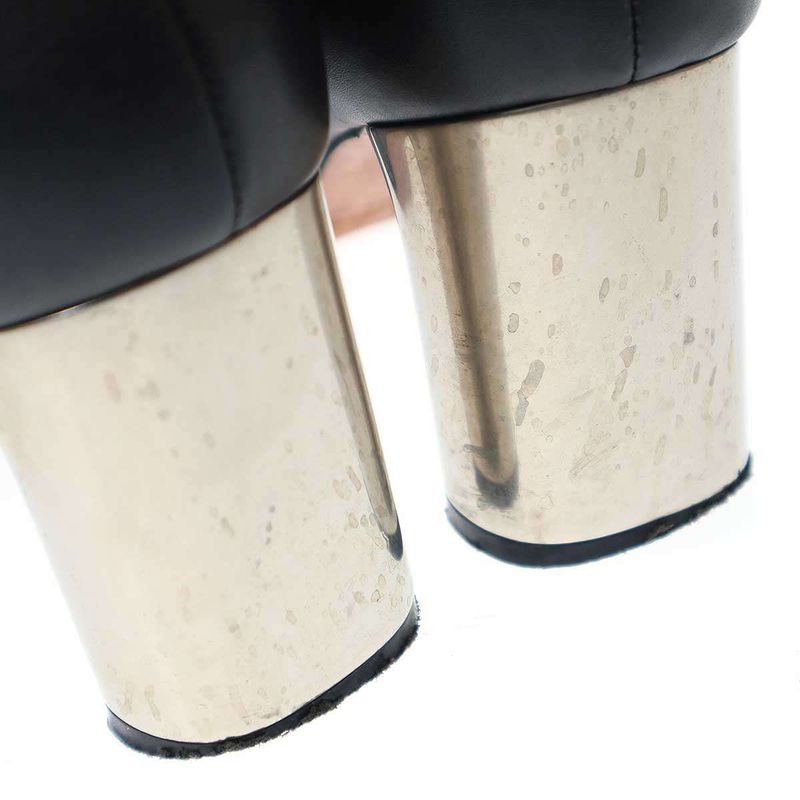 Celine Bambam Side Zip Metal Heel Ankle Boots Black 36 1 2 — view 7